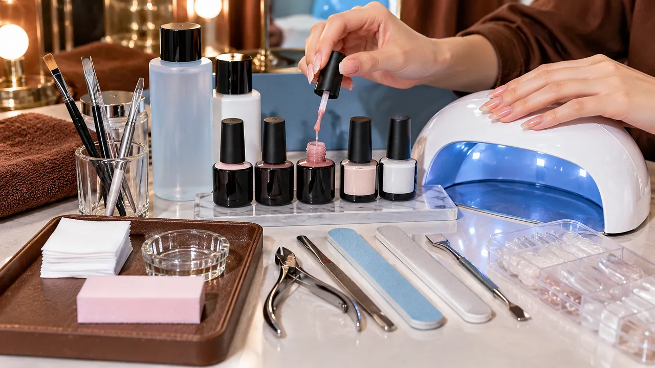 Imagem editorial sobre o que costuma vir em um kit no guia kit de unhas de gel: o que vem e como escolher