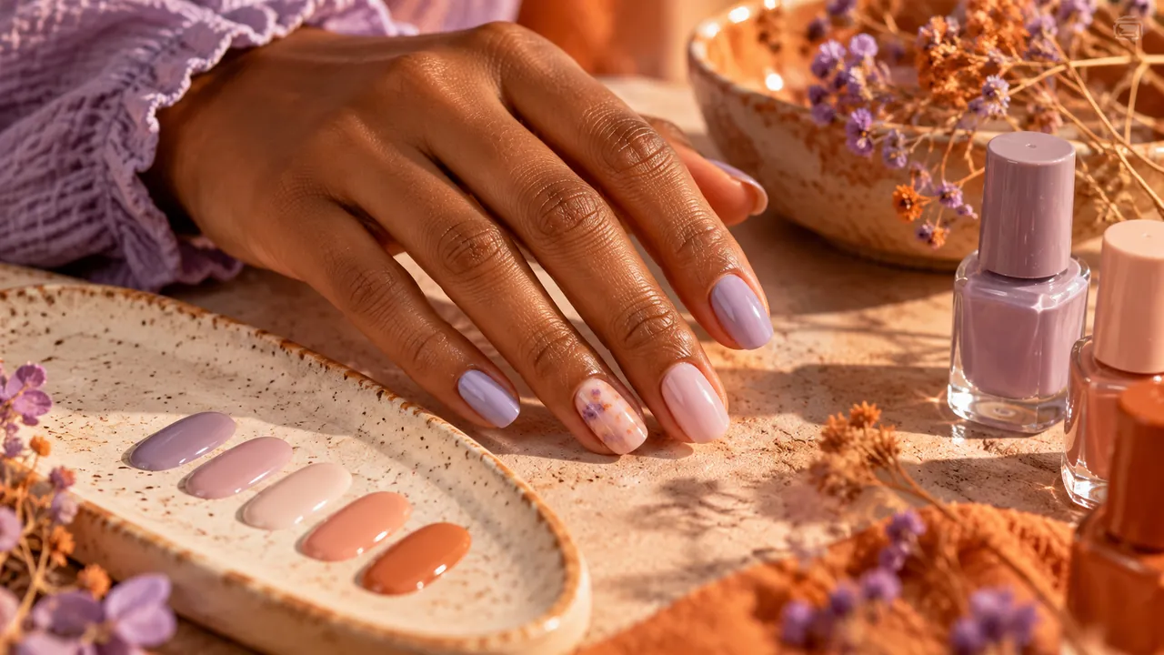 Imagem editorial sobre cores para um visual delicado no guia unhas delicadas: modelos românticos e discretos