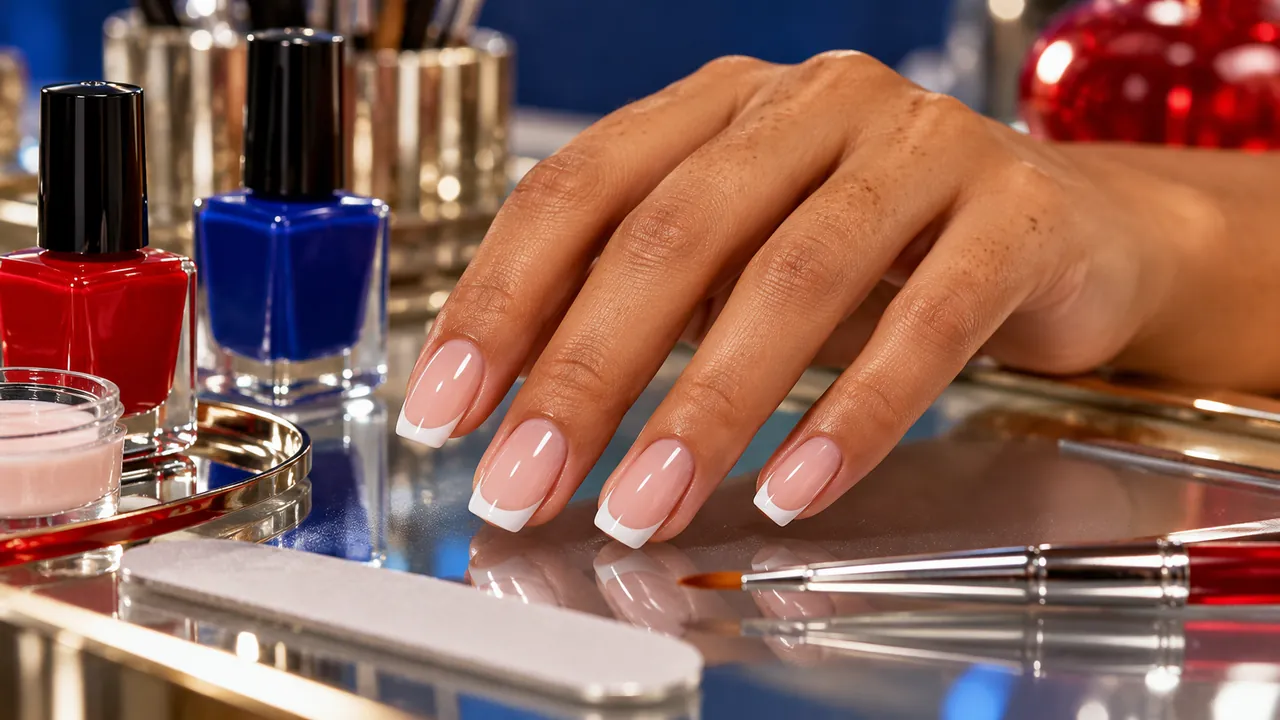 Imagem editorial sobre o que é a unha francesinha no guia unhas francesinhas: clássica, colorida, em gel e glitter