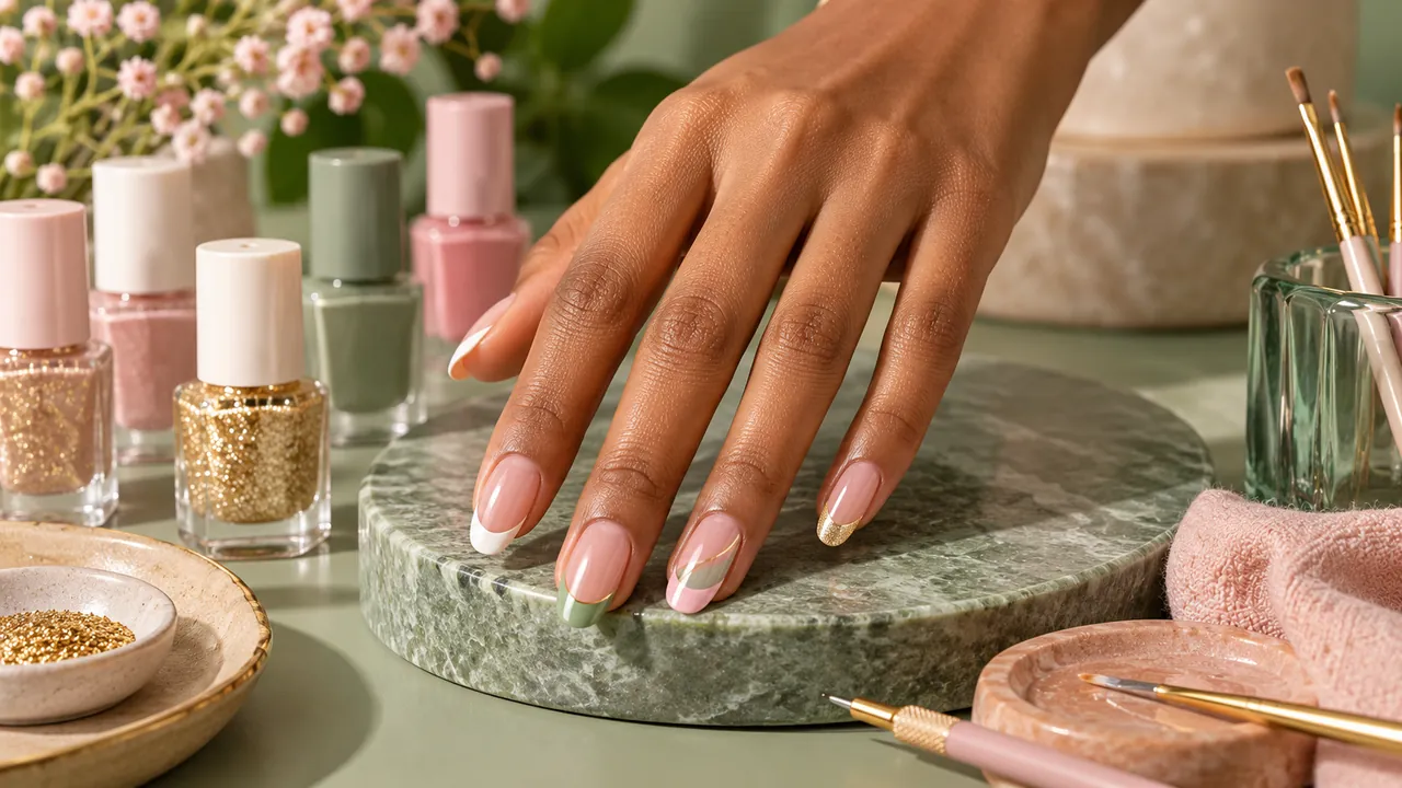 Imagem editorial sobre as versões da francesinha no guia unhas francesinhas: clássica, colorida, em gel e glitter