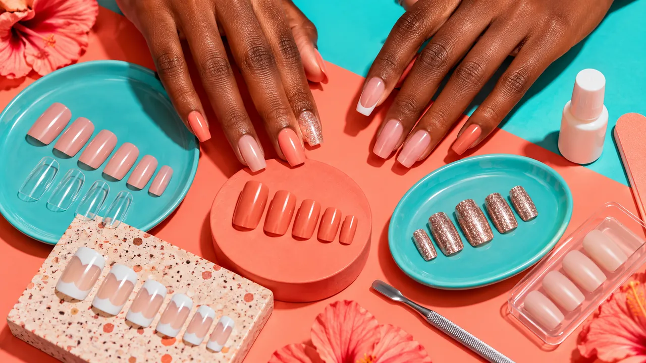 Imagem editorial sobre os tipos de unha postiça no guia unhas postiças: tipos, como escolher, colar e tirar