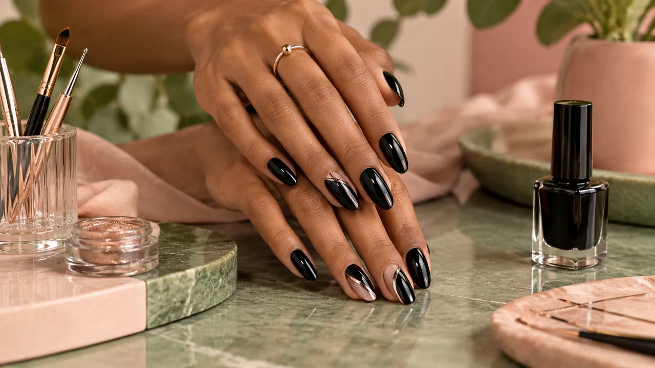Imagem editorial sobre ideias de unhas pretas decoradas no guia unhas pretas: modelos, acabamentos e quando usar