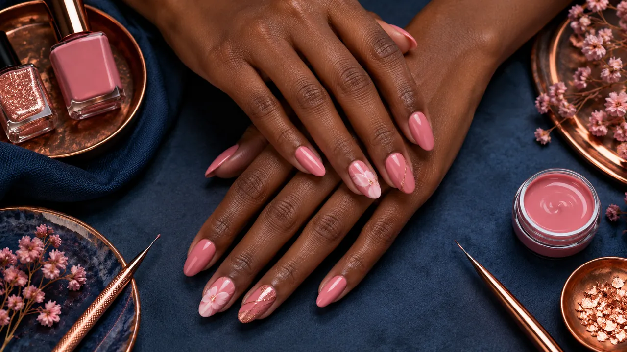Imagem editorial sobre unhas rosas decoradas no guia unhas rosas: tons, decoradas e delicadas para cada pele